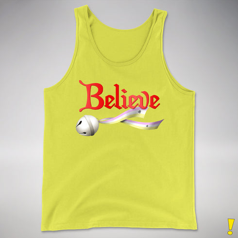 Believe Twink Pride Flag Jingle Bell Premium Tank Top - Neon Yellow